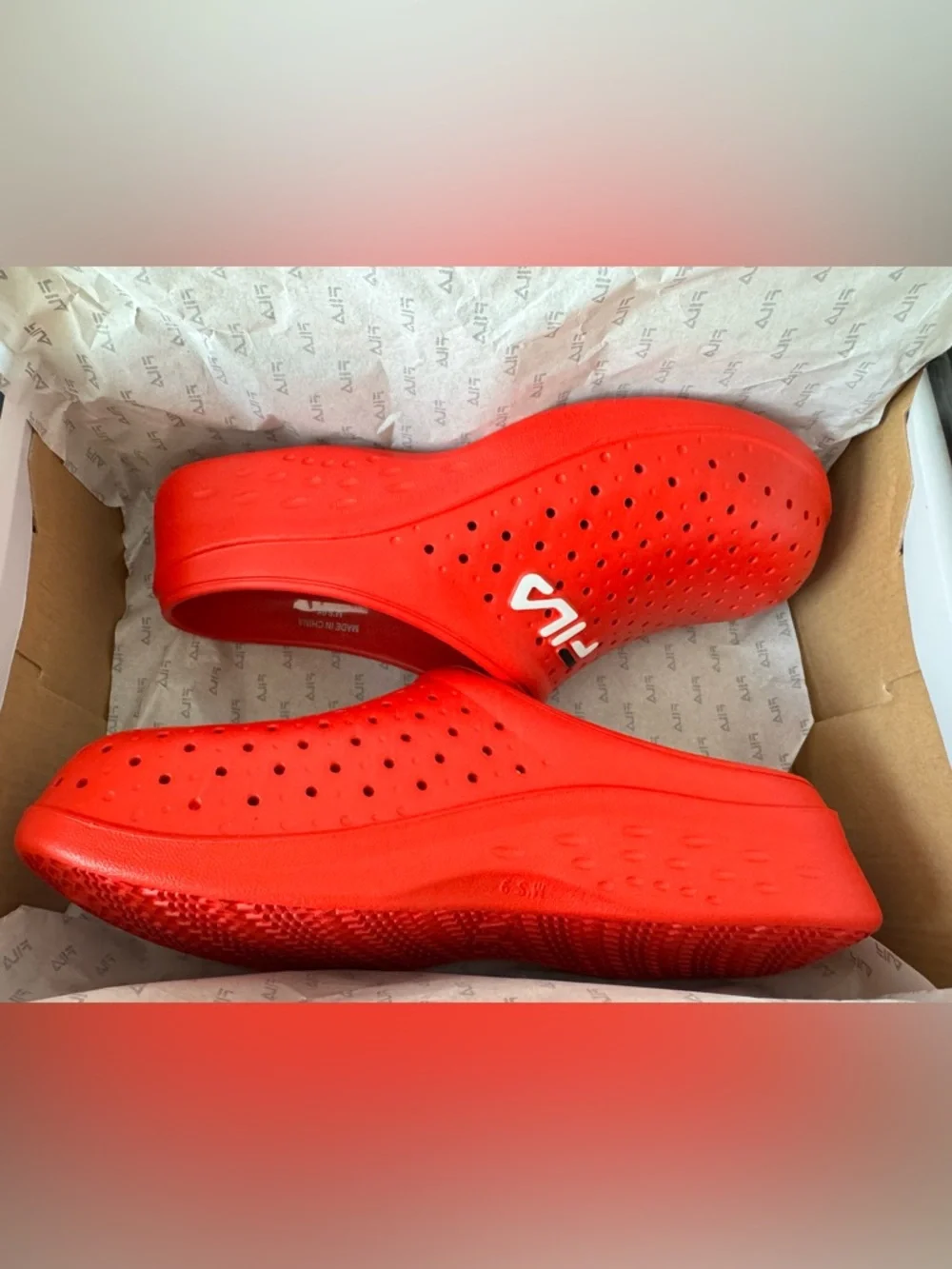 Fila Red Impel Slip-On Perforated Slide/Clog
